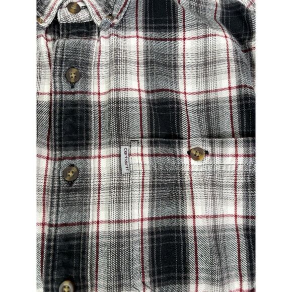 Carhartt Trumbull Plaid Long Sleeve Button Down Shirt Men's Size Large Gray - Picture 3 of 9
